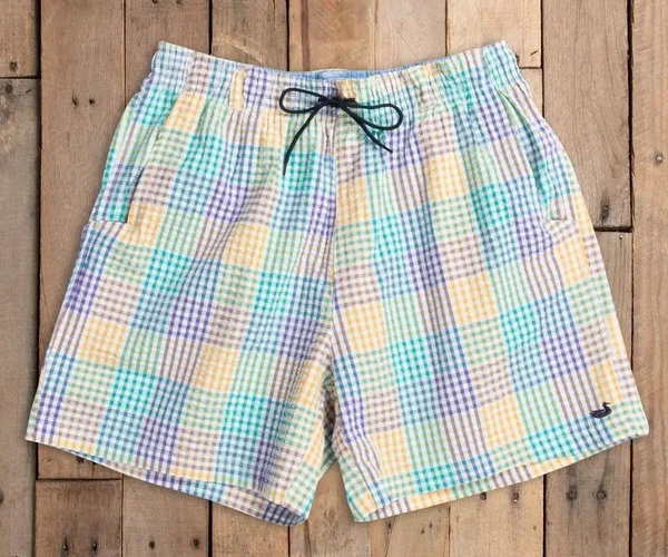 Southern Marsh Dockside Swim Trunk Navy/Blue SS Gingham XL Mens Boardshorts