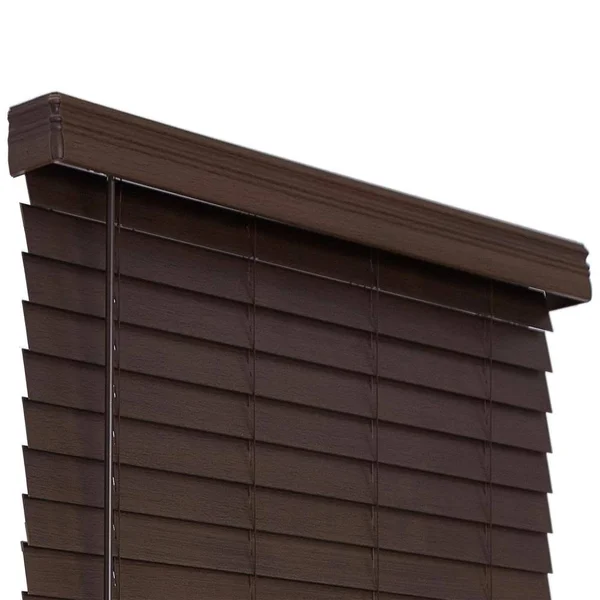 Allen + Roth 2.5-in Slat Width 50.75-in x 72-in Cordless Brown Faux Wood Room Darkening Horizontal Blinds - DFHSC5472-50.75