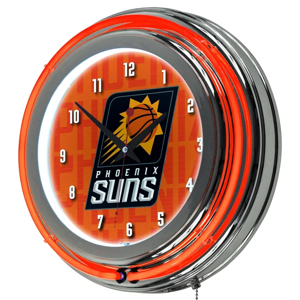 NBA Chrome Double Rung Neon Clock - City - Sacramento Kings