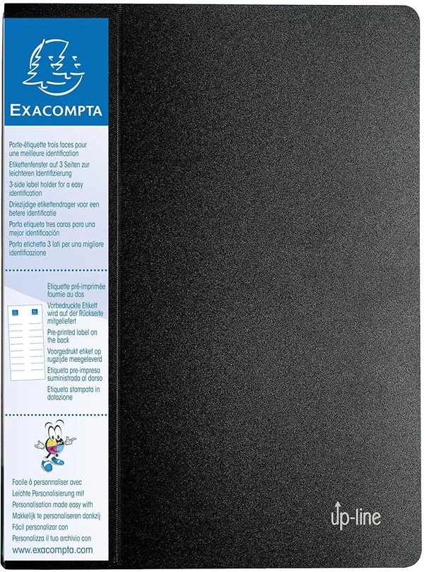 Exacompta Opaque PP Display Book, A4, 60 Pockets - Black