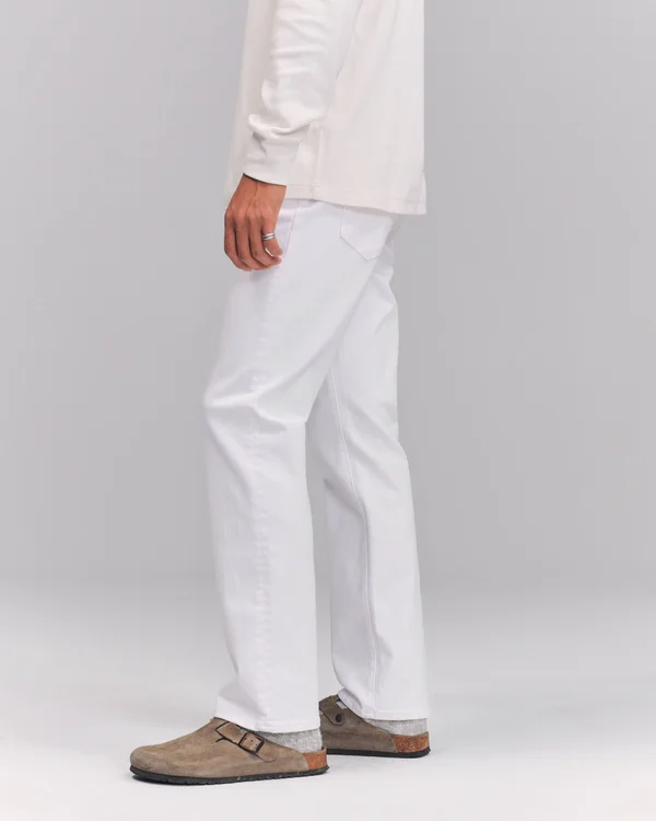 Men's Straight Jeans in White - Size 32 x 34, Abercrombie & Fitch