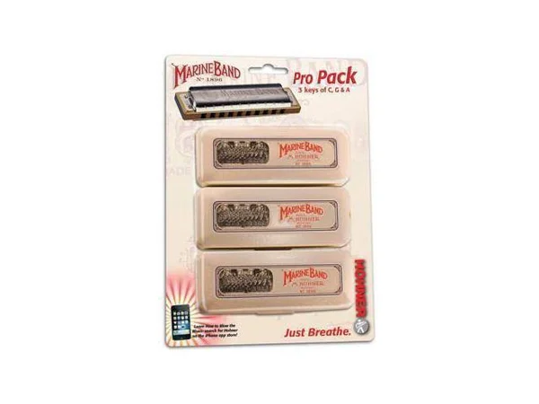 Hohner Marine Band 1896 Pro Harmonica - 3-Pack - Keys C - G and A