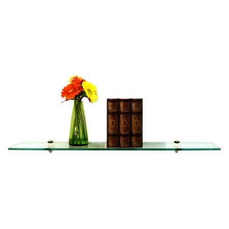 Spancraft Glass Floating Glass Shelves Wall Shelf - Black