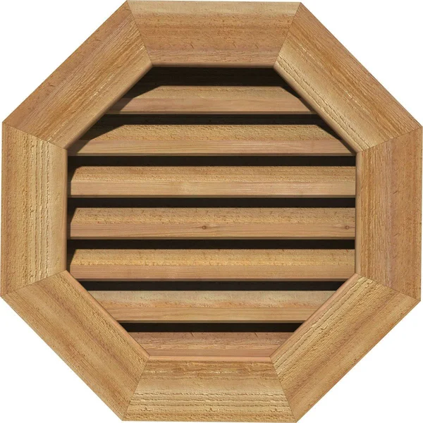 Ekena Millwork GVWOC18X1801RFUWR 18x22W x 18x22H Octagonal Gable Vent (23x22W x 23x22H Frame Size): Unfinished - Functional, Roug