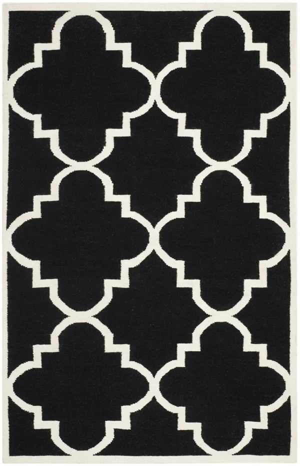 Safavieh Dhurries DHU633A 2&6x22 x 12&0x22 Runner Black, Ivory Area Rug