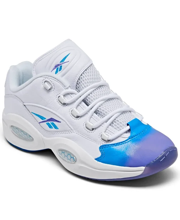 Reebok Men's Question Low Basketball Shoes in White/Footwear White Size 10.5 - Suede