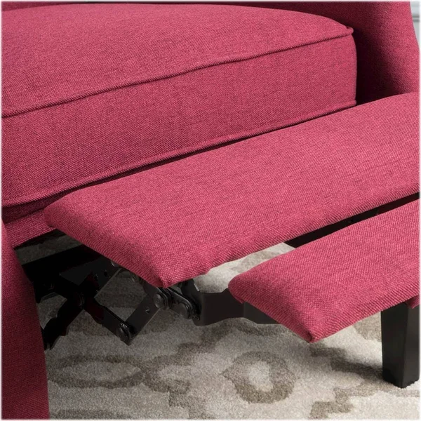 Noble House Wescott Recliner in Deep Red and Dark Brown
