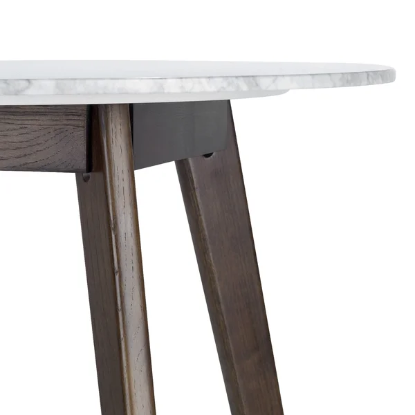 Riley Marble Round Dining Table in Oak - Poly & Bark