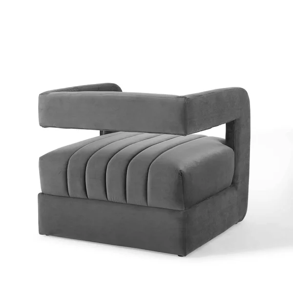 Modway Range Tufted Performance Velvet Accent Armchair Set of 2 - Charcoal