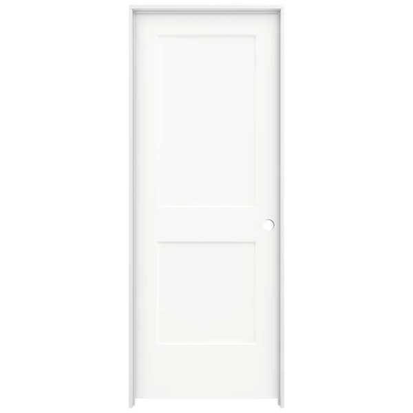 JELD-WEN 32 in. x 80 in. Monroe White Painted Left-Hand Smooth Solid Core Molded Composite MDF Single Prehung Interior Door