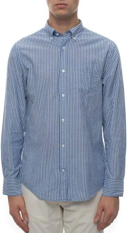 Gant Regular Fit Tech Prep Stripe Seersucker Shirt - Blue (S)