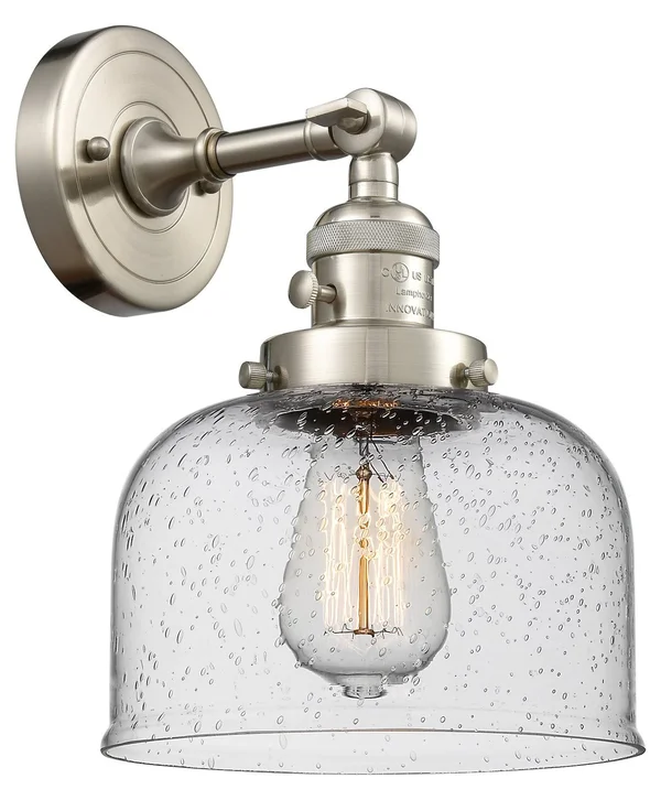 Innovations Lighting Large Bell 1 Light Sconce 203Sw SN G74 (Brushed Satin Nickel)