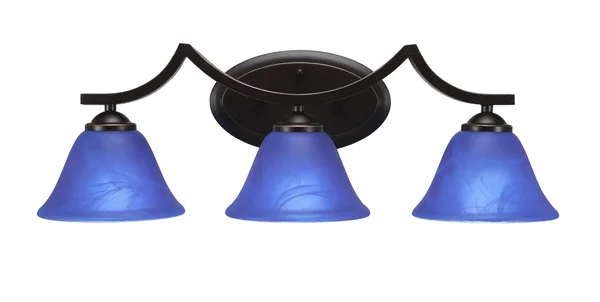 Toltec Lighting-553-DG-4155-Zilo - Three Light Bath Bar Dark Granite Finish with Blue Italian Glass