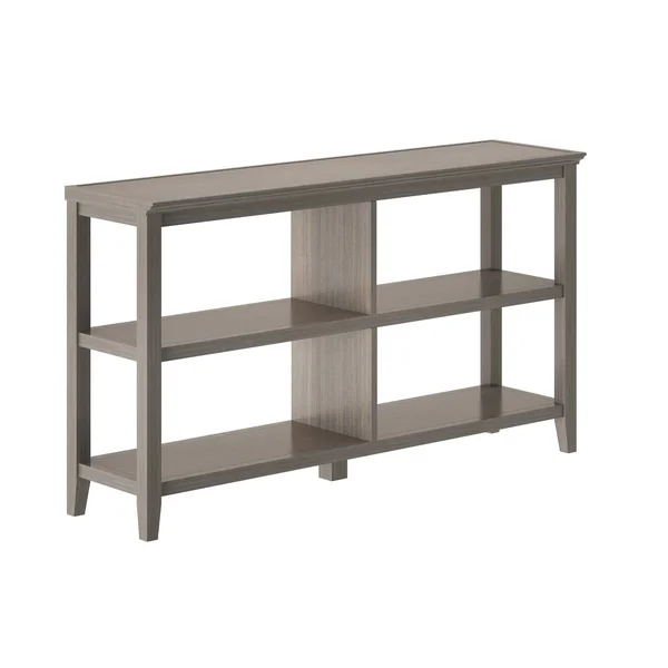 54x22 Washed Gray Solid 2-Tier Low Horizontal Bookcase