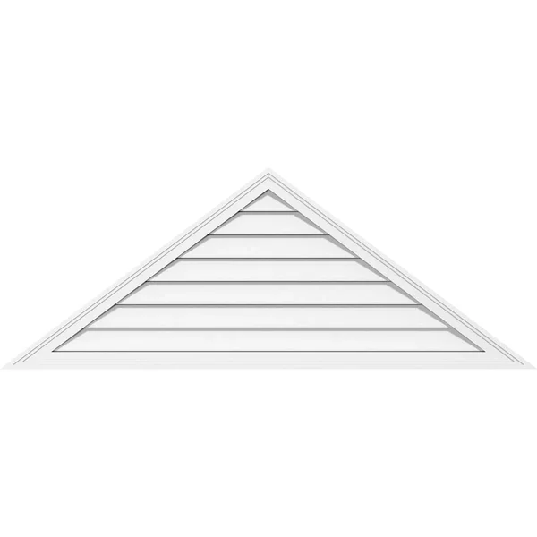 Ekena Millwork GVPTR54X2502SF 54x22W x 24-3/4x22H Triangle Surface Mount PVC Gable Vent 11/12 Pitch: Functional, w/ 2x22W x 1-1