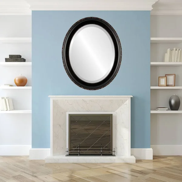 Kensington Framed Oval Mirror - Rubbed Bronze