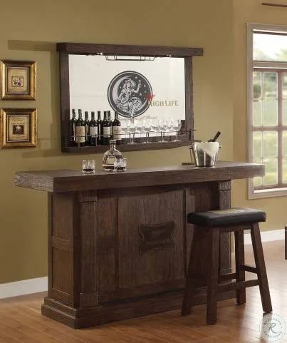 Eci Furniture Miller Antique Walnut High Life 30x22 Saddle Bar Stool Set of 2