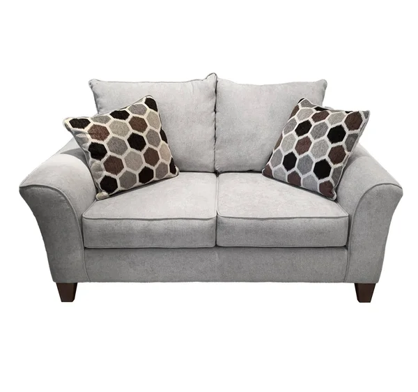 Camero Fabric Pillowback Loveseat - Silver