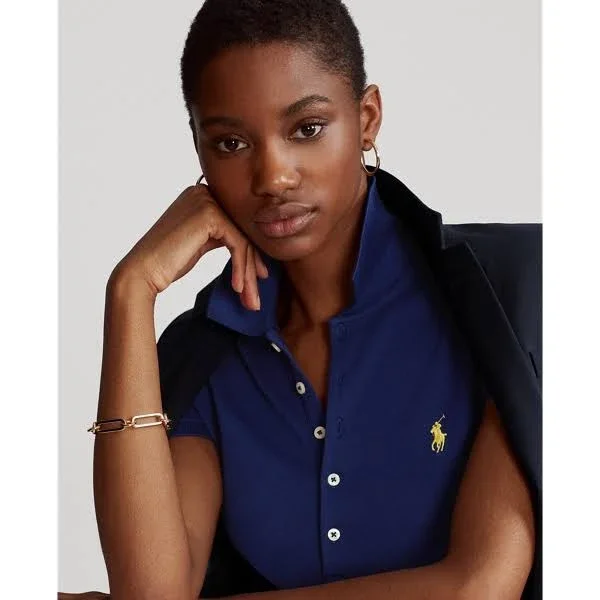 Ralph Lauren Women's Slim Fit Stretch Polo Shirt - Size S in Fall Royal/C1229