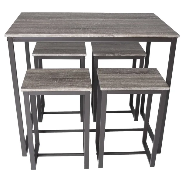 Zenvida 5 Piece Bistro, Pub Table Set with 4 Stools