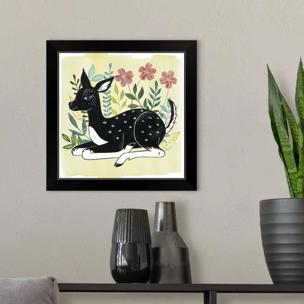 Floral Forester II, Black Framed Wall Art, 16x16, Great Big Canvas
