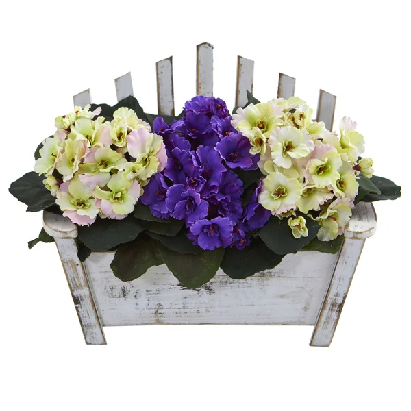 4.5& Sweet Bay Artificial Double Topiary Tree in Black Wash Planter - Nearly Natural