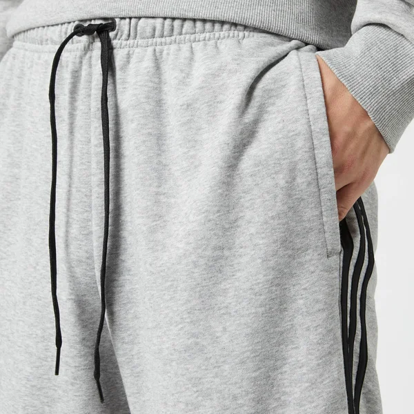 Adidas Essentials 3 Stripes Short Small Grey Heather Shorts Men's