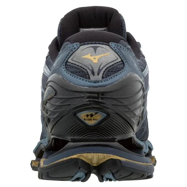 Mizuno - Men's Wave Prophecy 7 Running Shoe - Black-Ombre Blue, Size 7