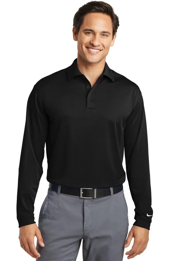 Nike Long Sleeve Dri-Fit Stretch Tech Polo. 466364 (Black) S