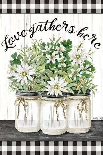 Framed Canvas Art - Love Gathers Here by Cindy Jacobs ( Inspirational & Motivational Wall Art > Home art)