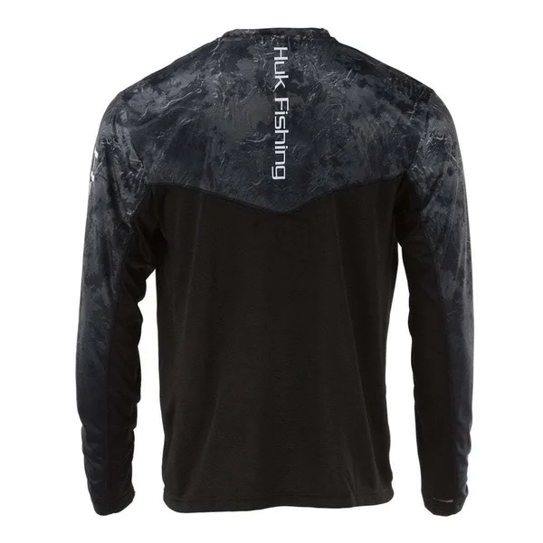 Huk Men's Icon Camo Fade Long Sleeve Shirt - Size: XL, Night Vision