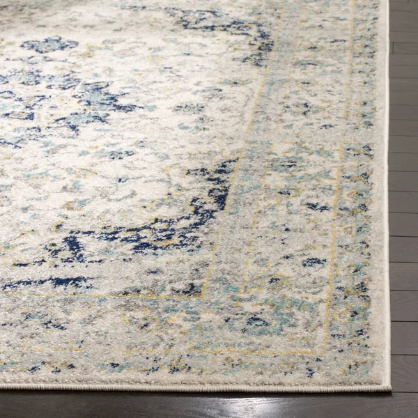 Safavieh Madison MAD155M 2&3x22 x 10&0x22 Runner Ivory, Blue Area Rug