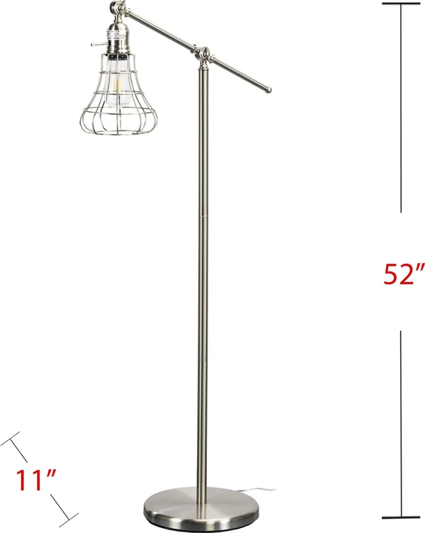 Southern Enterprises Trayden Brushed Nickel Floor Lamp