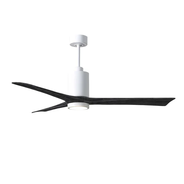 Patricia Ceiling Fan by Matthews Fan Company - Gloss White, PA3-WH-BK-60