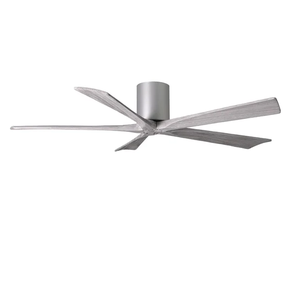 Matthews Fan Company IR5H-BN-BW-60 Irene 60 inch 5 Blade Paddle Flush Mounted Ceiling Fan in Brushed Nickel
