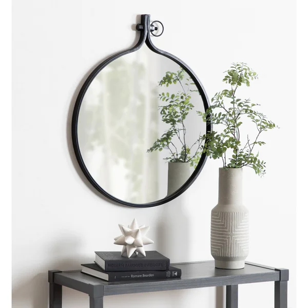 Kate and Laurel Yitro Round Wall Mirror (23.5x28.5 - Gray)
