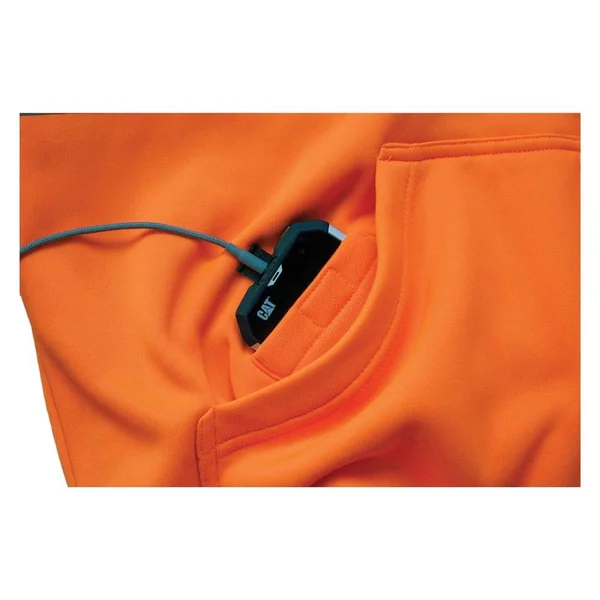 Cat Hi-Vis Full Zip Lined Sweatshirt - Men's Hi-Vis Orange
