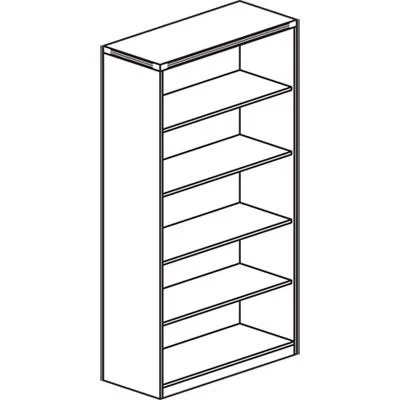 Mayline Aberdeen 5 Shelf Bookcase Mocha