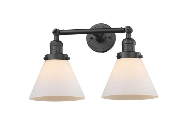 Innovations Lighting-Large Cone 2 Light Bath Vanity Light-208-OB-G41-LED