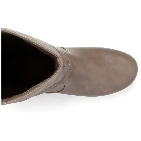 Women's Journee Collection Jayne Wide Calf Boot - Taupe - Size 8