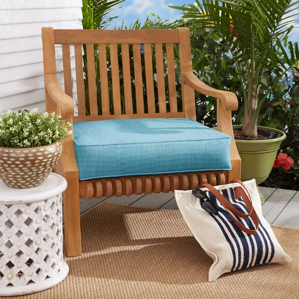 Sunbrella Cast Silver Indoor/ Outdoor Deep Seating Chair Cushion Blue 29 in x 27 in x 5 in