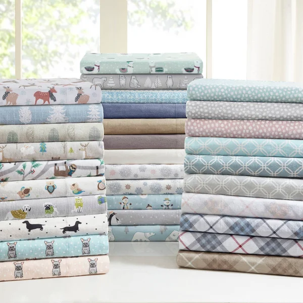 True North by Sleep Philosophy Cozy Flannel Sheet Set - Multi Forest Animals - King