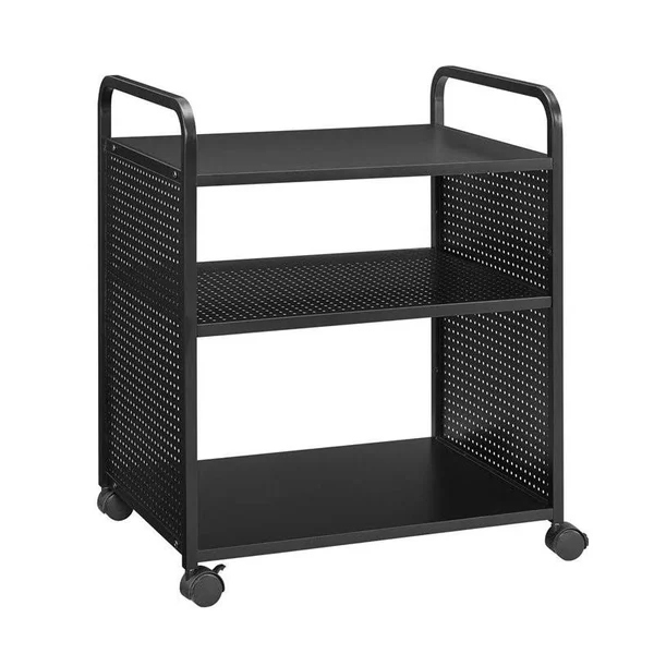 Hawthorne Collections Metal Bar and Serving Cart in Black
