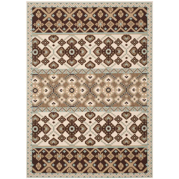 Safavieh Veranda 093 Red, Chocolate 9& x 12& Indoor/Outdoor Rug