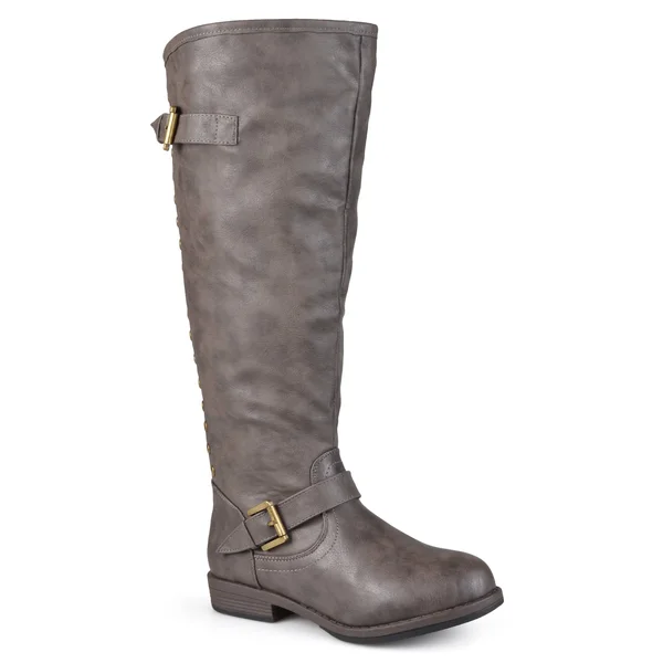 Journee Collection Spokane Wide Calf Female Dress Taupe 8