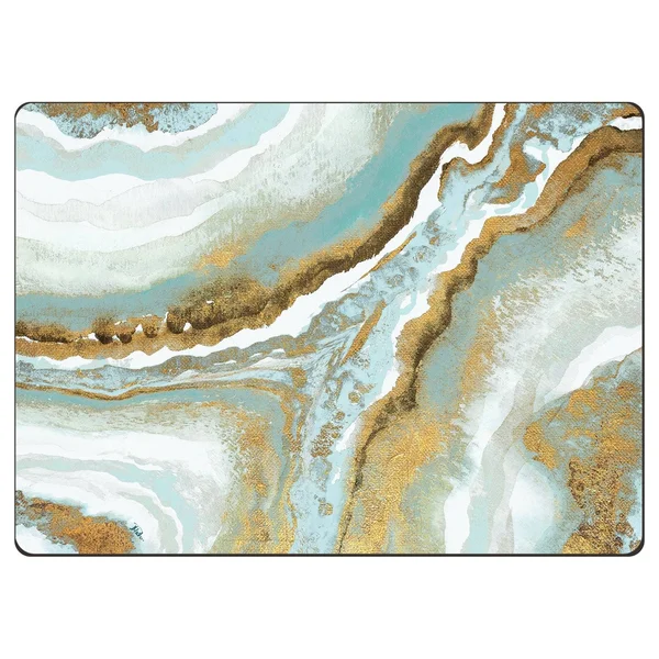 Cala Home Hardboard Placemats - Teal Agate - Set of 4 - 15.5x11.25x.216 - Multi