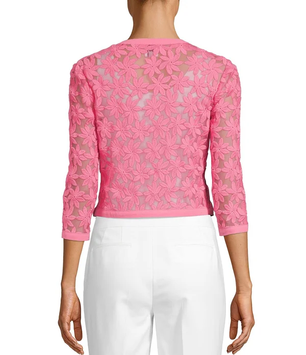 Anne Klein Broderie Cardigan - 6, Pink