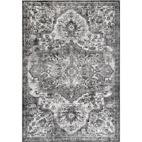nuLOOM Maryanne Medallion Gray 8 ft. x 10 ft. Area Rug
