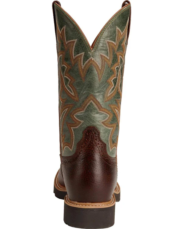 Twisted x Men's Leather Work Boots Brown Green