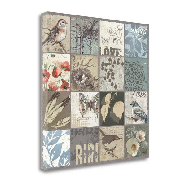 Tangletown Fine Art 16 Bird Patch Canvas Wall Art by Anita Phillips